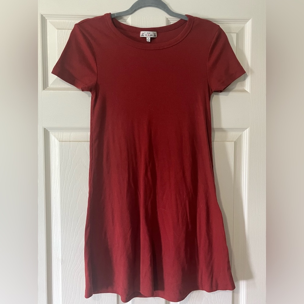Burgundy T-Shirt Dress